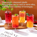 Ciaell 12 Pack Clear Plastic Wine Goblets - 14 Oz Plastic Wine Glasses with Short Stem - Disposable Water Drinking Cups for Juice, Cocktail, Wine, Party