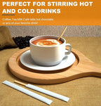 1000Pcs Disposable Wood Coffee Stir Sticks Stirrers Individually Paper Wrapped Coffee Tea Beverage Stirrers Stirrings 7.5 Inch,190mm