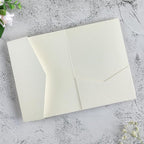 20 PCS Ivory Tri-fold Laser Cut Wedding Invitation Pockets for 5x7 Wedding Cards Bridal Shower Engagement Quinceanera Invitation