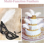 Crowye 100 Pcs Ostrich Feathers Bulk for Centerpieces Craft Ostrich Feathers for Vase Wedding Masquerade Party Home Costume Decorations (6-8 Inch,White)
