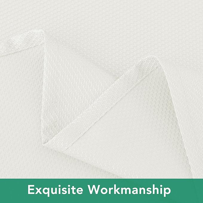 Biscaynebay Textured Fabric Tablecloths 90x132 Inches Rectangular, Ivory Water Resistant Tablecloths for Dining, Kitchen, Wedding, Parties etc. Machine Washable
