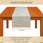 Chardin home Natural Jute Table Runner 13x48 Inch – Vintage Boho Rustic Table Decor – Handwoven Table Runner in Natural Jute and Grey – Farmhouse Dining or Console Table Accent