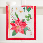 Maison d' Hermine Table Runner 100% Cotton Single Layer Table Runners 108 inches Long for Thanksgiving Christmas Decorations Home Kitchen Dining Party Wedding (Poinsettia Christmas, 14.5" x 108")