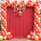 20×12ft Wrinkle Free Red Backdrop Curtain for Wedding Parties,4 Panels 5×12ft Long Soft Silky Polyester Backdrop Drapes Red Photo Back Drop Curtains for Photography Stage Christmas Background Cloth