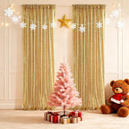 SquarePie Sequin Backdrop Curtain Not See Through Background for Wedding Party 2FT x 8FT 2P Gold