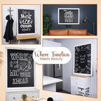 Loddie Doddie Magnetic Chalkboard - 46 x 34.5 in White Rustic Frame - Erasable Blackboard with Magnetic Surface - Magnet Board for Wall & Chalkboard Sign