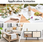 2 Pack White Small Short Table Runner 12 x 48 Inch Solid Color Runners Coffee Table Dresser for Daily Party Home Decoration