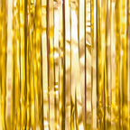 PartyWoo Gold Streamers Curtain Backdrop 3pcs Foil Fringe Curtain 8.2FT Gold Tinsel Fringe Backdrop Photo Booth for Bachelorette Baby Shower Graduation Wedding Birthday Anniversary Party Decorations