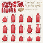 Bud Vases 15 Pcs for Centerpieces Wedding,Flower Vases in Bulk for Rustic Home Decor,Small Vases for Wedding,Mother's Day,Graduation,Christmas,Birthday Party,Valentine's Day(Wine)
