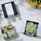 Sage Green Wax Seal Stickers (60 Pcs, 3 Designs in 1 Pack) Premium Envelope Seal Stickers Wedding Invitation Envelopes, Adhesive Wax Seals Perfect for Seating Chart, Gift Wrapping