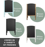 Ilyapa A-Frame Chalkboard Sidewalk Sign - Rounded Top Folding Standing Sandwich Sign for Restaurant, Office, Weddings - Rustic Barnwood, 18 x 31.5 in