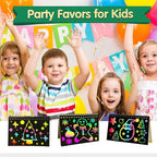 ZMLM Rainbow Scratch Party Favors Kids: Birthday Gifts Toy Bulk Scratch Art Notebook 24 Pack Birthday Goodie Bags Stuffers Girls Boys Art Craft Pads Classroom Prizes School Supplies Stocking Stuffers