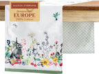 Maison d' Hermine Table Runner 100% Cotton Double Layer Table Runners 108 inches Long Decorative for Kitchen Dining Party Baby Shower Wedding Bridal Shower Spring Summer (Printemps, 14.50" x 108")