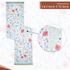 Maison d' Hermine Table Runner 100% Cotton Double Layer Table Runners 72 inches Long Decorative for Kitchen Dining Party Baby Shower Wedding Bridal Shower Spring Summer (Just Floral, 14.50" x 72")
