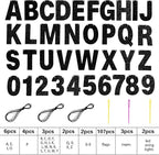 TaoBary 112 Pcs DIY Letter Kit Glitter Customizable Banner Letters Include 107 Letters and Numbers 3 Rope and 2 Needles for Birthday Halloween Christmas Wedding Valentine Party Decor(Black)