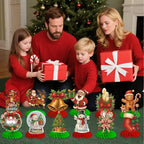 12Pcs Christmas Honeycomb Centerpieces Christmas Table Toppers Decorations Christmas Tree,Snowman,Gingerbread for Holiday Christmas Party Supplies