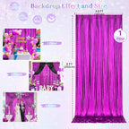 Purple Sequin Backdrop Curtains - 4.8x8FT Wrinkle-Free Glitter Drapes for Halloween Decoration Birthdays Weddings Graduations