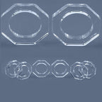Acrylic Napkin Rings Set of 12 - Octagon Transparent Design for Christmas, Thanksgiving, Holiday Table Decor - Durable Crystal Napkin Holders for Dinner Parties & Everyday Use (Opaque)- CLEENTABLE