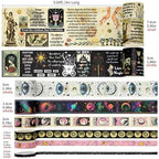 29 Rolls Washi Tape Set - Tarot Theme Decorative Masking Tape Colored Patterns, Vintage Adhesive Artists Tapes for Journaling Supplies, Diy Crafts, Scrapbooking, Junk Journal Supplies, School Supplies