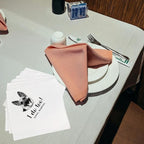 Luxury Personalized Dog Wedding Napkins, Personalized Photo Napkins for Dog, Custom Wedding Cocktail, Bridal Shower, Engagement Party Style 3
