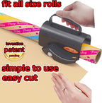 Wrapping Paper Cutter with 3 Replaceable Blade Sets for Birthday Paper Gift Wrapping Paper Roll Cutter and Christmas Wrapping Paper Cutter Tool Tube Holder Slidding Slicing.
