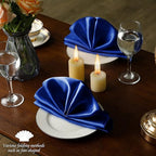 Manyshofu 60 Pieces Royal Blue Satin Napkins - 20x20 Inches Cloth Napkins, Square Satin Fabric Napkins Set - Soft & Reusable Table Napkins for Wedding Dinner Party Lunch Banquet Restaurant Decoration