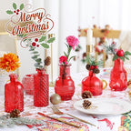 Bud Vases 15 Pcs for Centerpieces Wedding,Flower Vases in Bulk for Rustic Home Decor,Small Vases for Wedding,Mother's Day,Graduation,Christmas,Birthday Party,Valentine's Day(Wine)