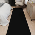 Ottomanson 3x20 Non Slip Extra Long Hallway Runner Rug with Rubber Backing - Solid Modern Kitchen Rug for Bedroom or Living Room, Black, 2'7" x 20'