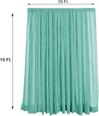 10FT x10FT Aqua Blue Metallic Sheer Spandex Backdrop, 1 Panel Glitter Sheer Photography Background, Stretchy Spandex Fabric for Wedding, Party, Baby Shower, Photo Booth Decor