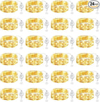 Brightown 24 Pack LED Fairy Lights Battery Operated String Lights, 7ft 20LED Waterproof Silver Wire String Lights, Firefly Starry Moon Lights for Mason Jars DIY Christmas Wedding Party Bedroom