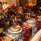 Christmas Snowman Cotton Linen Table Runner for Dining Kitchen, Xmas Tree White Snowflakes Winter Wedding Outdoor Party Tablerunners Decoration, Dresser Scarf Coffee Tablecloth Runners 13x60 Inches
