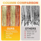 2 Pack Rose and Champion Foil Fringe Backdrop Curtains, Tinsel Streamers Party Decorations, Fringe Backdrop, Door Shimmer for Anniversary or Birthday Party