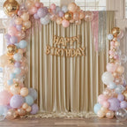 10×12 ft Wrinkle Free Beige Backdrop Curtain for Weddings Parties, 2 Panels 5×12ft Long Silky Polyester Photo Backdrop Drapes for Birthday Baby Shower Photography Background Cloth
