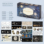 18 Rolls Celestial Washi Tape Set Galaxy washi Tape for Crafts and Journaling DIY washi Tape for journaling Decorative Tape for Scrapbook Scrapbooking Supplies