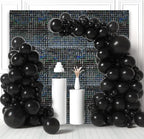 24PCS Black Shimmer Wall Backdrop, Laser Square Sequin Photo Backdrops Panel, Glitter Wall Background for Birthdays, Weddings, Christmas, Engagements, Disco Bachelorette Party Decoration (4FTx6FT)