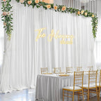 10ft x 10ft Cream White Backdrop Curtains, Wrinkle-Free Sheer Chiffon Fabric Photo Backdrop Drapes for Wedding Arch Party Ceremony Stage Photography Decorations