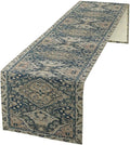 Vintage Boho Floral Table Runner, Rustic Country Farmhouse Blue Grey Retro Flower Pattern for Home Kitchen Table Decor Dining Coffee Room Party Decor 13x36in