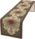 Vintage Paisley Bohemian Table Runner Beige Red Rustic Farmhouse Home Kitchen Table Dining Coffee Room Garden Party Wedding Decor 13x120in