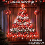 66Ft 200 LED Fairy Lights Plug in, Waterproof String Lights Outdoor & Indoor 8 Modes Christmas Lights Bedroom Decor, Timer Twinkle Lights for Bedroom Party Christmas Decorations (Red and Cool White)
