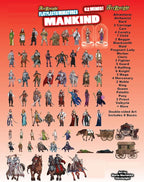 Arcknight Flat Plastic Miniatures: Mankind; 62 Unique Human-Themed Minis for DND 5e and Pathfinder; Affordable, Skinny Figurines for Dungeons and Dragons and Other Tabletop RPG Games