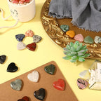 Nuenen 30 Pcs Heart Shape Crystals Bulk 1.2 Inch Gemstone Heart Worry Stone Love Rocks Quartz Wholesale Love Pocket Palm for Christmas Stress Relief Witchcraft Women Gift (Classic Color)