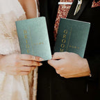Vow Books His and Hers Wedding Vow Books Bride and Groom with Soft Touch Gold Foil Engraving Wedding Essentials(TR-GB-Sage)