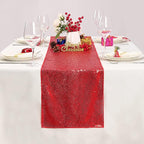 Red Table Runners 10 Packs 12x108 Inch Glitter Sequin Table Runners for Birthday Party Bridal Shower Banquet Wedding Table Decorations
