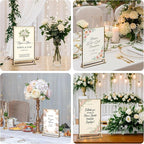 8 Pack Acrylic Sign Holder 4x6 Gold Frames, Wedding Table Number Holders Double Sided Vertical Clear Display Stand, Picture Holders for Tables, Menus, Flyers, Party and Office Decor