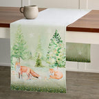 Maison d' Hermine Table Runner 100% Cotton Double Layer Table Runners 72 inches Long for Thanksgiving Christmas Decorations Home Kitchen Dining Party Wedding (Winter Mornings, 14.5" x 72")