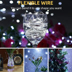 LAMPHOME 20 Pack Fairy Lights Battery Operated String Lights, 20 LED on 6.6FT Silvery Copper Wire, Firefly Fairy String Lights for Wedding Party Mason Jar Christmas Decorations Bedroom Decor(White)