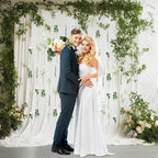 Hoteam 26 Pcs DIY Flower Garland Artificial Hanging Wildflower Backdrop Set Fake Rose Eucalyptus Daisy Poppy Wild Flower Decor for Wedding Party Birthday Home Garden (White)