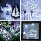 20 Pack Fairy Lights Battery Operated 7ft 20 LED Mini Fairy String Lights Waterproof Copper Wire Firefly Starry Lights for Wedding Party Mason Jars Christmas Decorations, Cool White