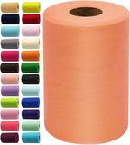 Peach Tulle Fabric Rolls 6 Inch by 100 Yards (300 feet) Fabric Spool Tulle Ribbon for DIY Tutu Bow Baby Shower Birthday Party Wedding Decorations Christmas Craft Supplies