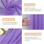 Wokceer Lavender Purple Wedding Arch Draping Fabric Backdrop 4 Panels 28.7" X 20FT Sheer Drapes Fabric for Wedding Arbor Ceremony Party